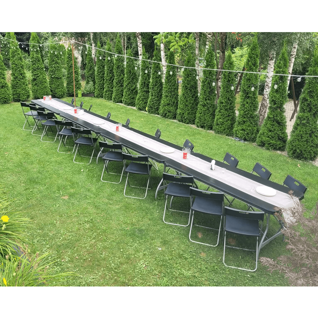 wynajem mebli ogrodowych stol cateringowy krzesla skladane